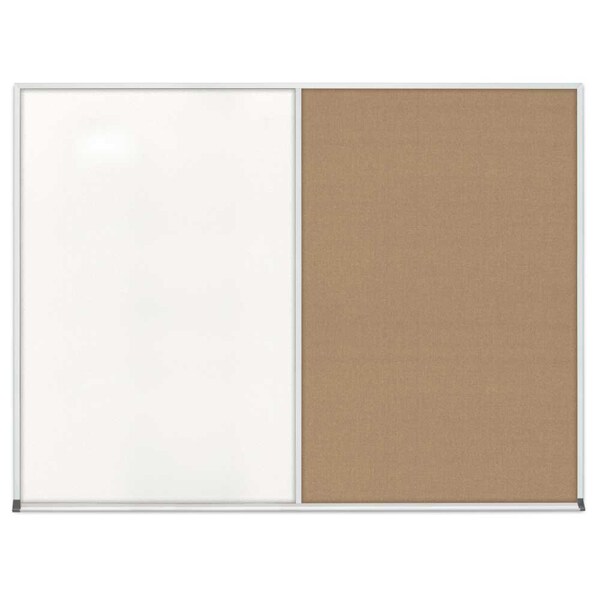 Triple Door Radius Corkboard, 96"x48", Bla, UV7006RC-BLACK-RUBBER